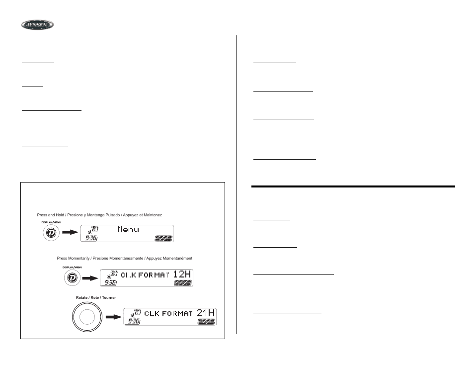 Operation (continued), Animation / menu operation (continued), Operación (continuado) | Animación / operación del menú (continuado), Opération (continué), Animation/opération du menu (continué), Mp7610 | Jensen MP7610 User Manual | Page 10 / 25