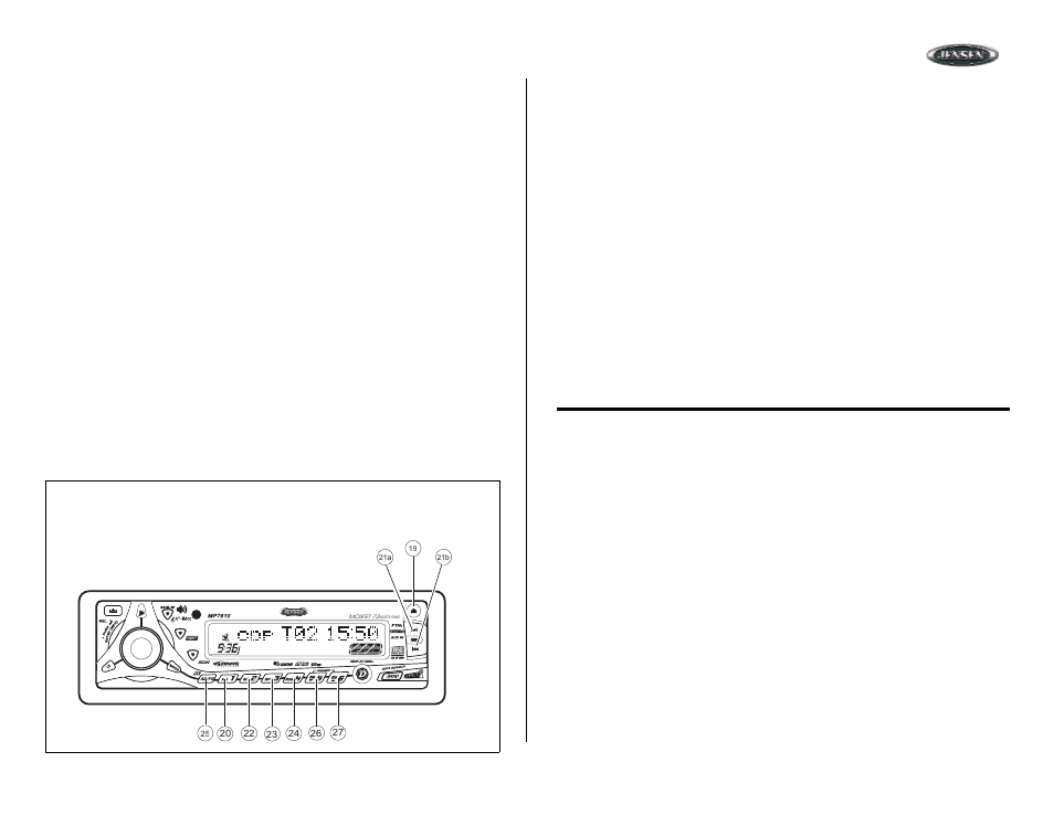 Cd player operation, Insert and eject cd, Pause | Track select, Intro scan (int), Repeat (rpt), Random (rdm), Display cd text, Operación del reproductor de cd, Inserte y quite cds | Jensen MP7610 User Manual | Page 15 / 25