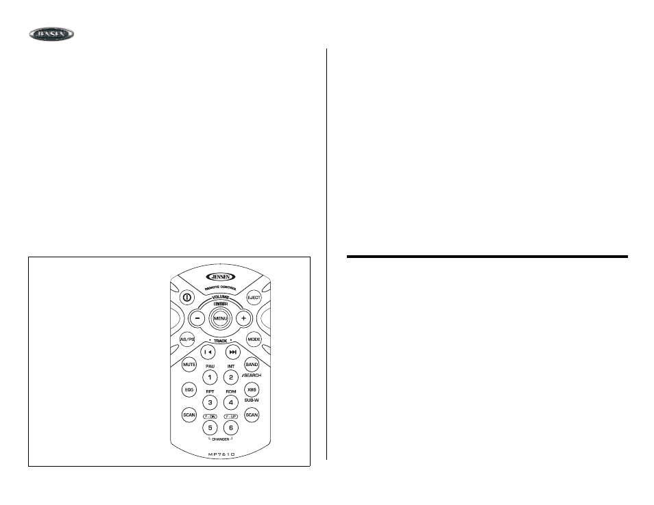 Cd changer operation, Cd changer mode, Disc select | Other features, Remote control, Operación del cambiador de cd, Modo de cambiador de cd, Selección de disco, Otras funciones, Control remoto | Jensen MP7610 User Manual | Page 16 / 25