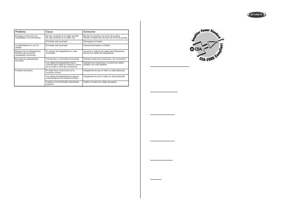 Corrección de problemas, Garantia limitade de 12 meses, Mp7610 | Especificationes | Jensen MP7610 User Manual | Page 23 / 25