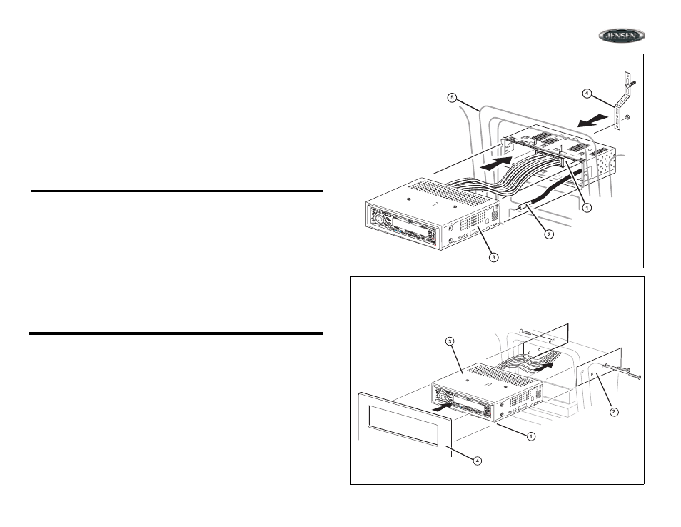 Installation, Final installation, Connect wiring adapter to existing wiring harness | Connect antenna lead, Slide radio chassis into half-sleeve, Secure radio to bracket using nut (if possible), Replace any items you removed from the dashboard, Final iso-din installation, Remove trim ring, Slide radio chassis into dash opening and secure | Jensen MP7610 User Manual | Page 5 / 25