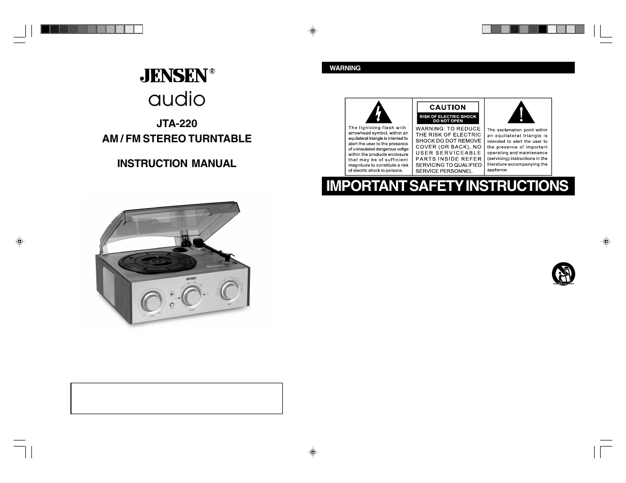 Jensen JTA-220 User Manual | 3 pages