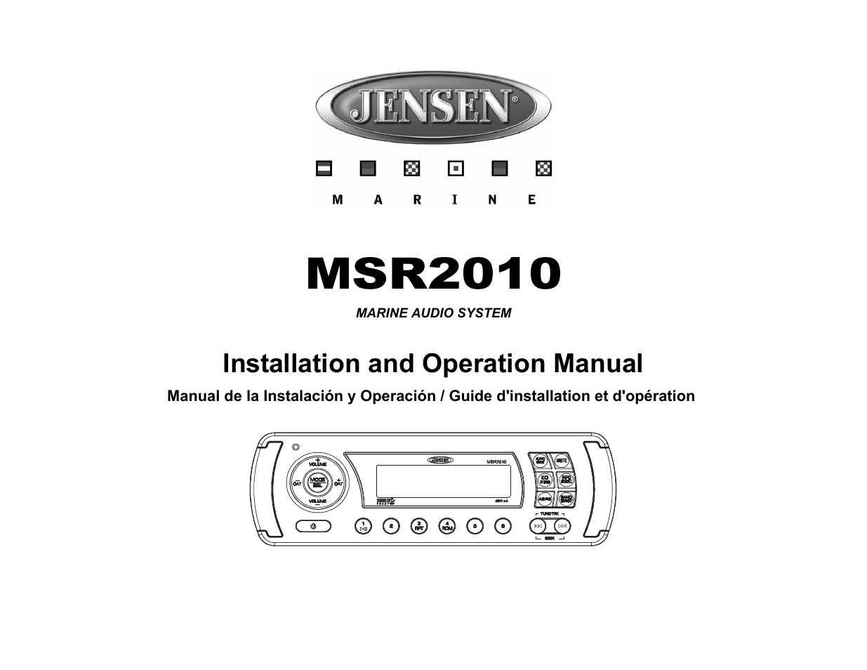 Jensen MSR2010 User Manual | 34 pages