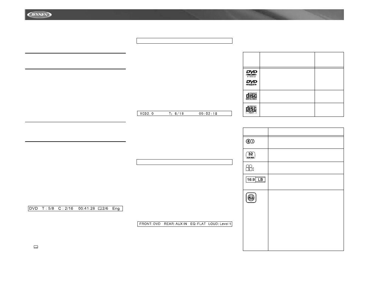 Vm9021ts | Jensen Mobile Multimedia AM/FM/DVD Receiver VM9021TS User Manual | Page 102 / 116