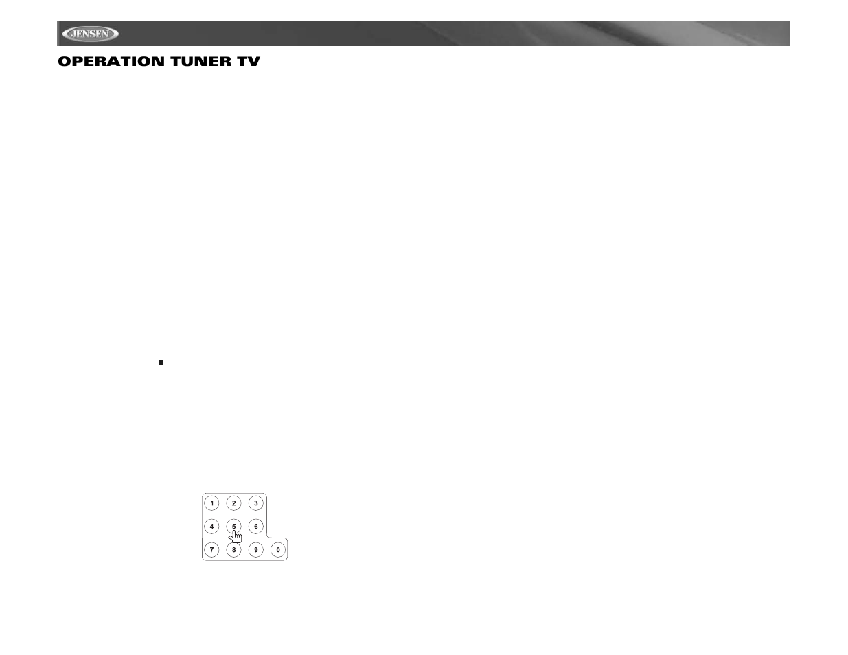 Vm9021ts operation tuner tv | Jensen Mobile Multimedia AM/FM/DVD Receiver VM9021TS User Manual | Page 110 / 116
