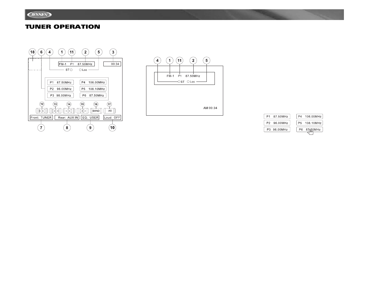 Vm9021ts tuner operation | Jensen Mobile Multimedia AM/FM/DVD Receiver VM9021TS User Manual | Page 22 / 116