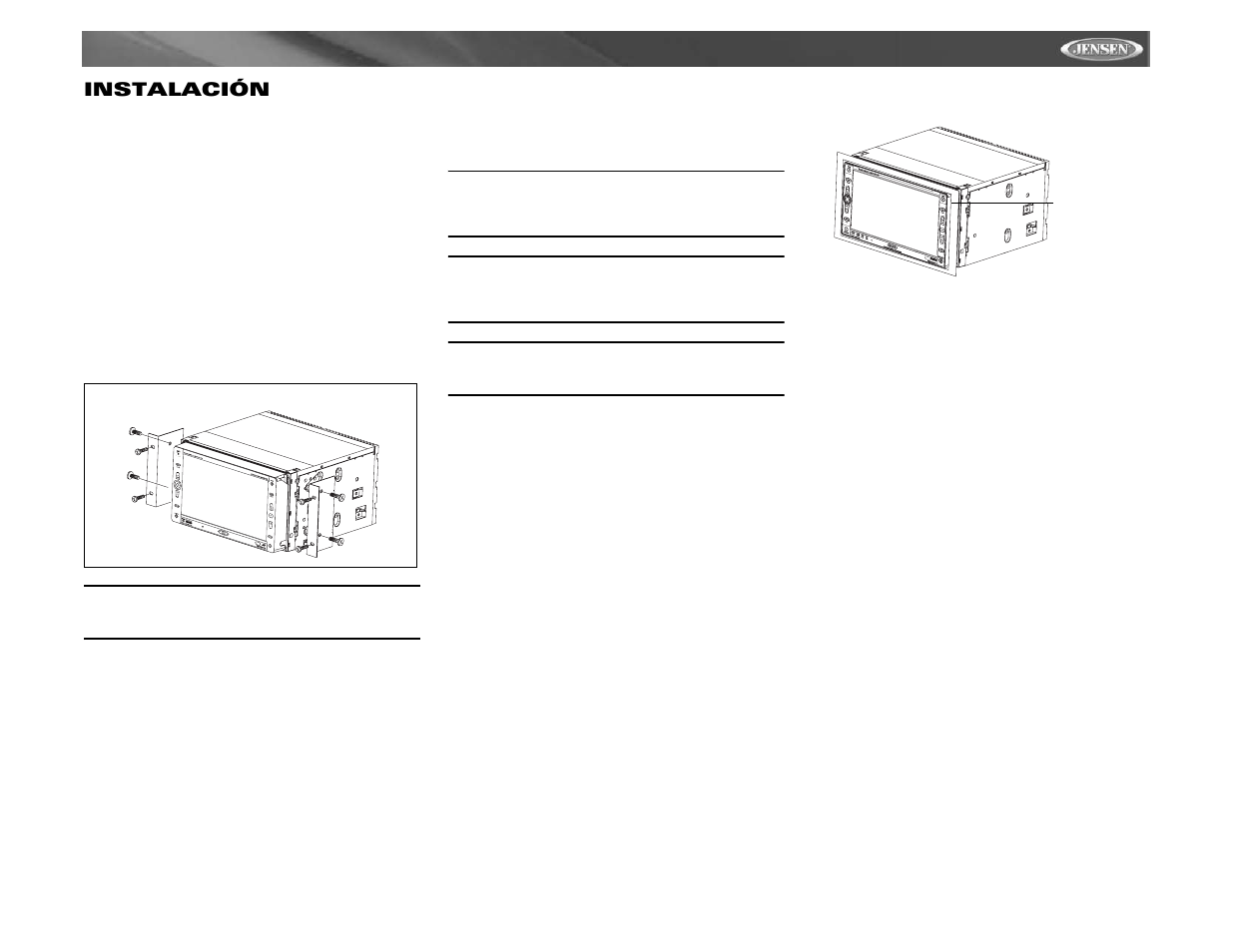 Vm9021ts instalación | Jensen Mobile Multimedia AM/FM/DVD Receiver VM9021TS User Manual | Page 45 / 116