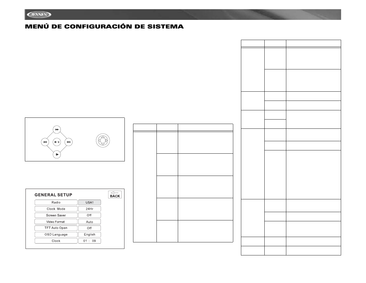 Vm9021ts menú de configuración de sistema | Jensen Mobile Multimedia AM/FM/DVD Receiver VM9021TS User Manual | Page 56 / 116