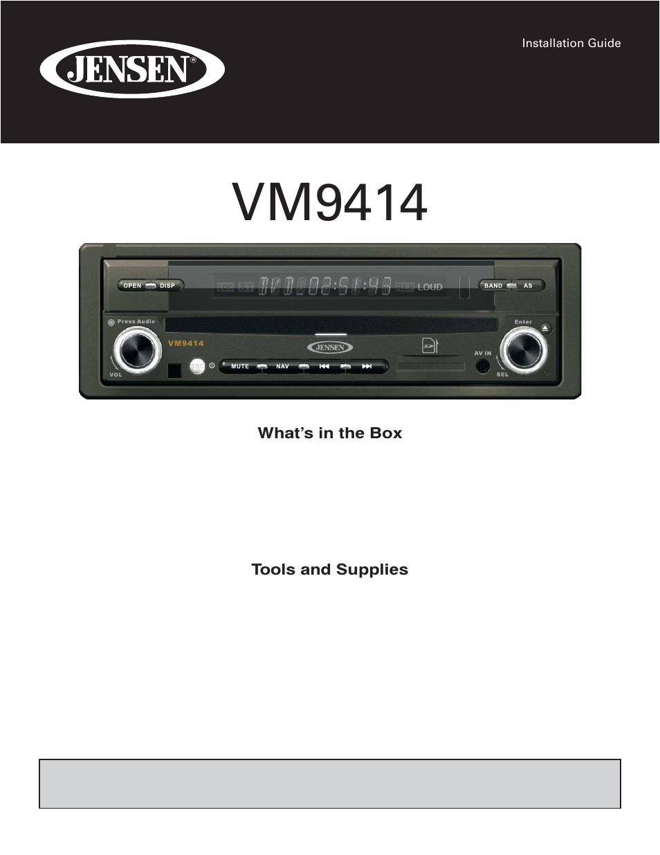 Jensen VM9414 User Manual | 4 pages