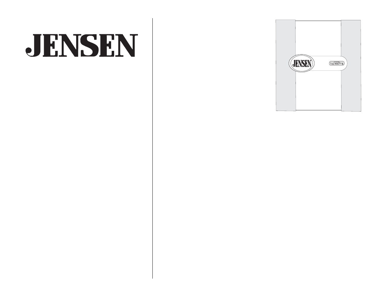 Jensen PS475 User Manual | 13 pages