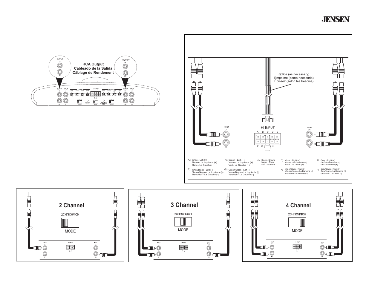 3 channel, 4 channel 2 channel, Ps475 | Jensen PS475 User Manual | Page 7 / 13