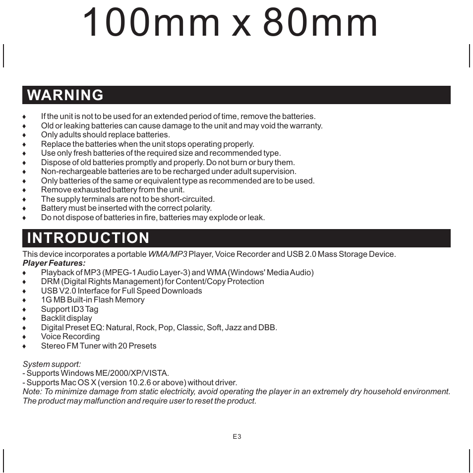 Warning introduction | Jensen SMP-1GBEB User Manual | Page 4 / 18