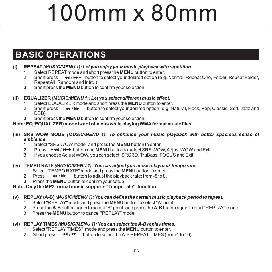 Basic operations | Jensen SMP-1GBEB User Manual | Page 7 / 18