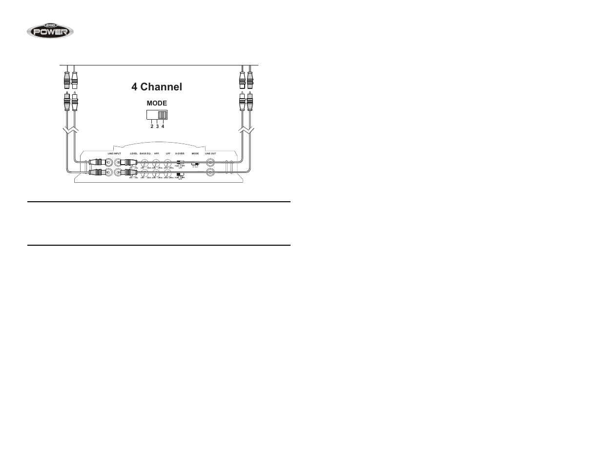 4 channel, Amplificateurs power, Branchements des amplificateurs supplémentaires | Mode | Jensen POWER 900 User Manual | Page 39 / 48