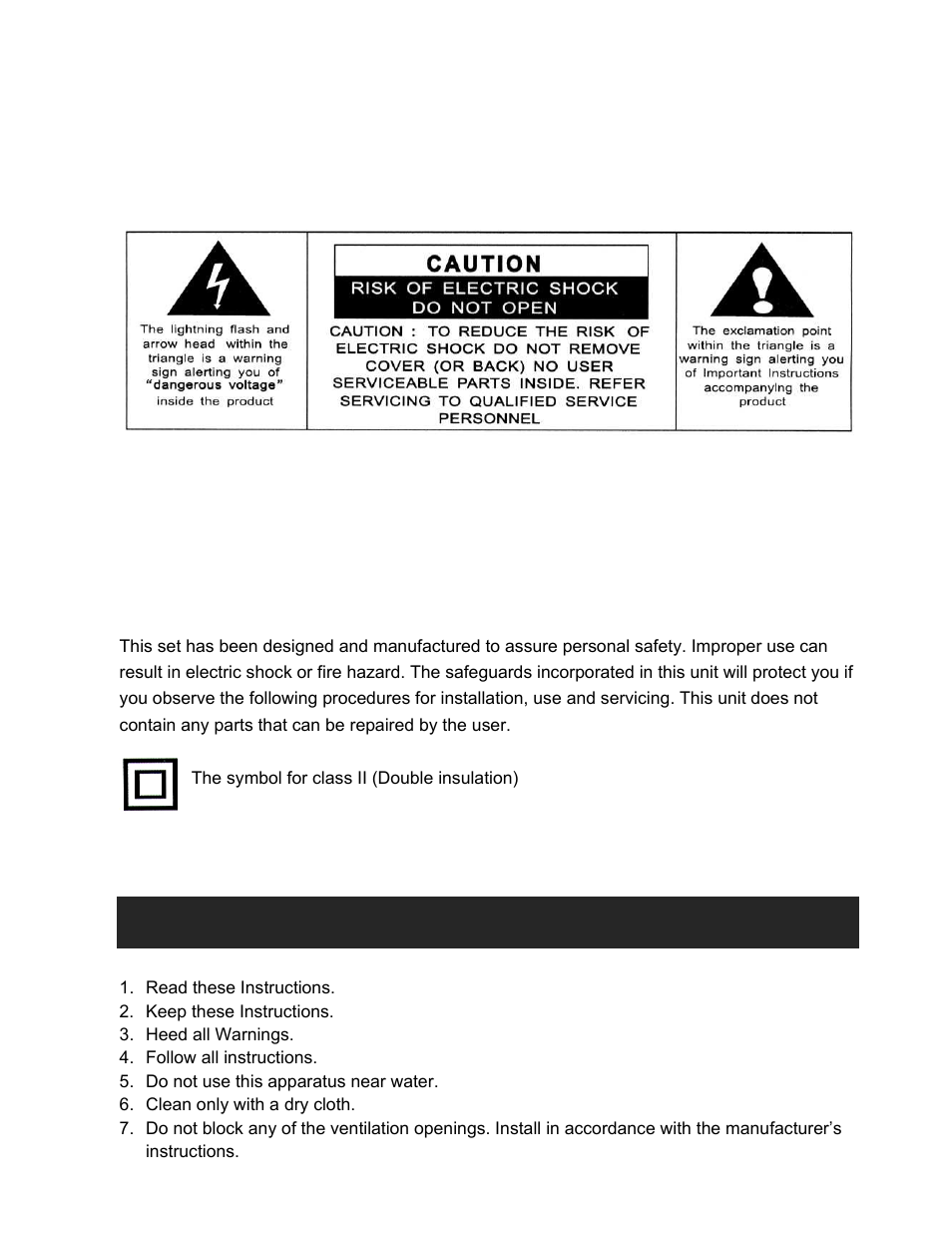 Important safety instructions | Jensen JISS-300I User Manual | Page 2 / 16