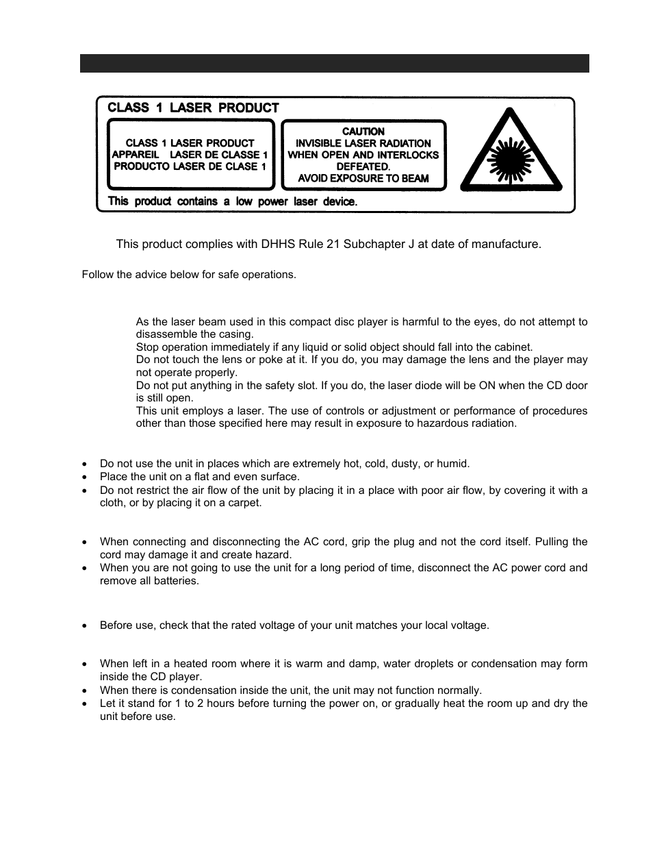 Caution | Jensen JISS-300I User Manual | Page 4 / 16