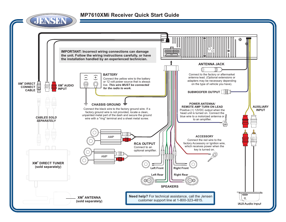 Jensen MP7610XMi User Manual | 3 pages