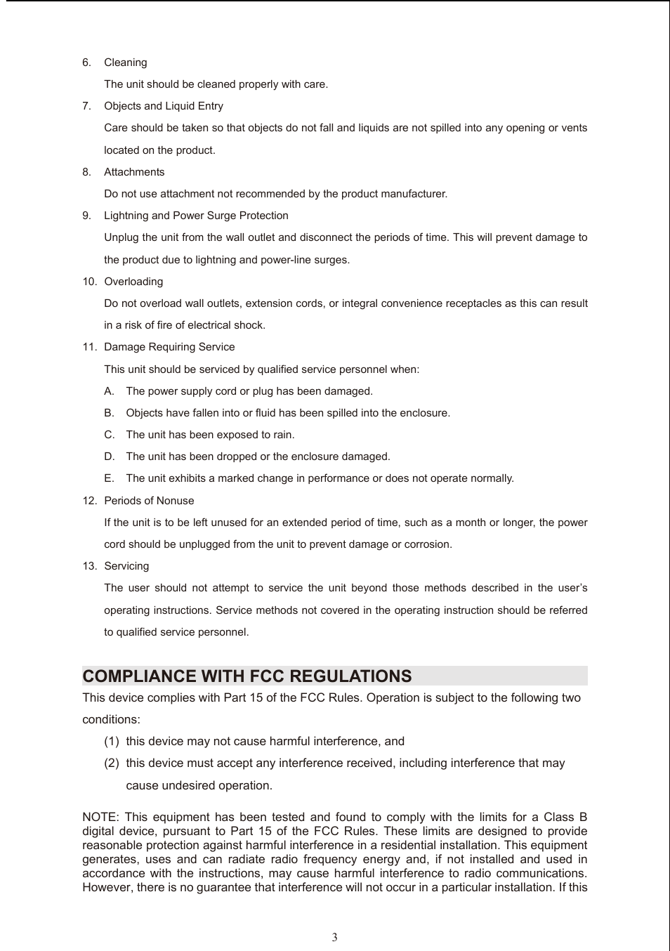 Compliance with fcc regulations | Jensen JiSS-585 User Manual | Page 4 / 10