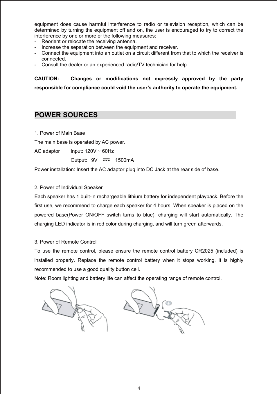 Power sources | Jensen JiSS-585 User Manual | Page 5 / 10