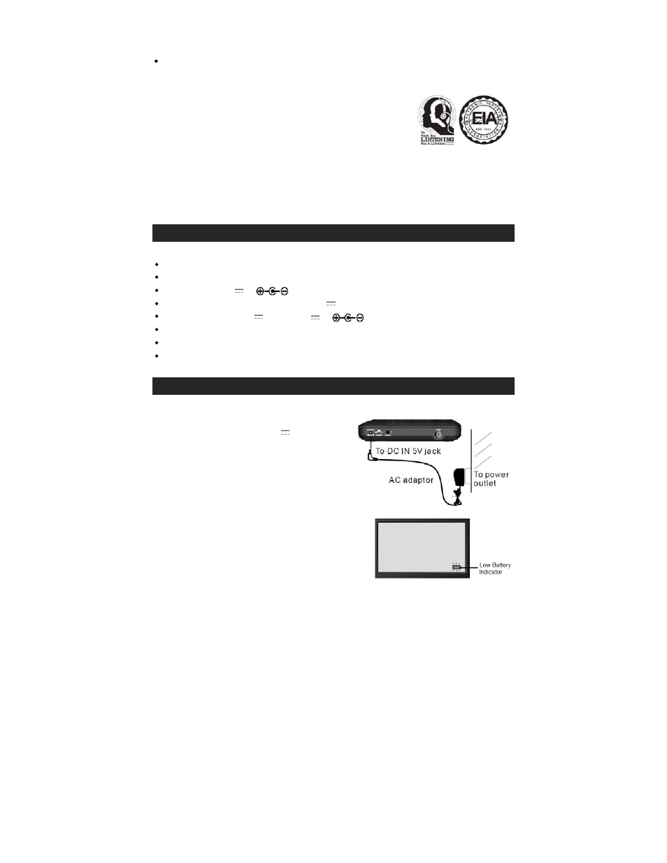 Accessories included, Power source and recharging | Jensen JDTV-750 User Manual | Page 5 / 19