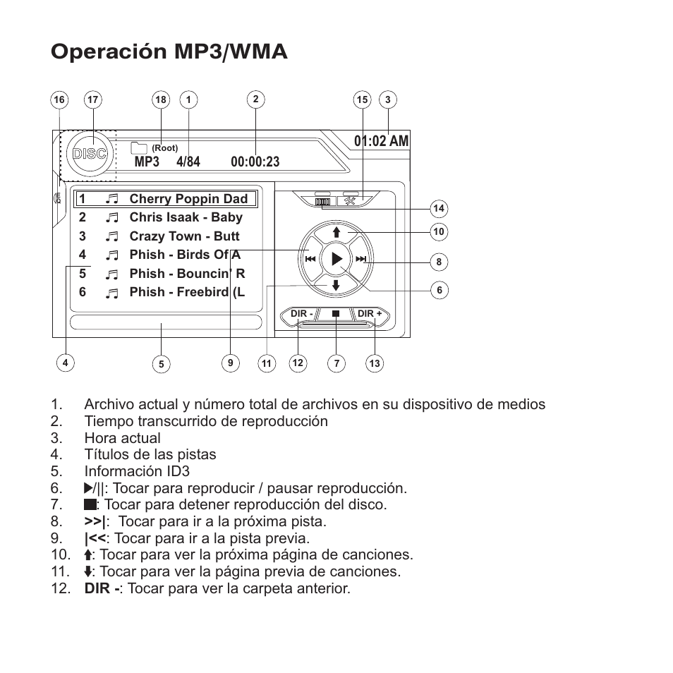Operación mp3/wma | Jensen VM9413 User Manual | Page 52 / 92