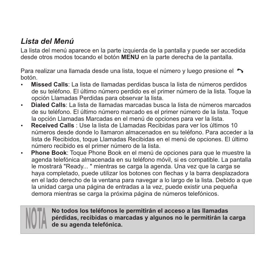 Nota | Jensen VM9413 User Manual | Page 57 / 92