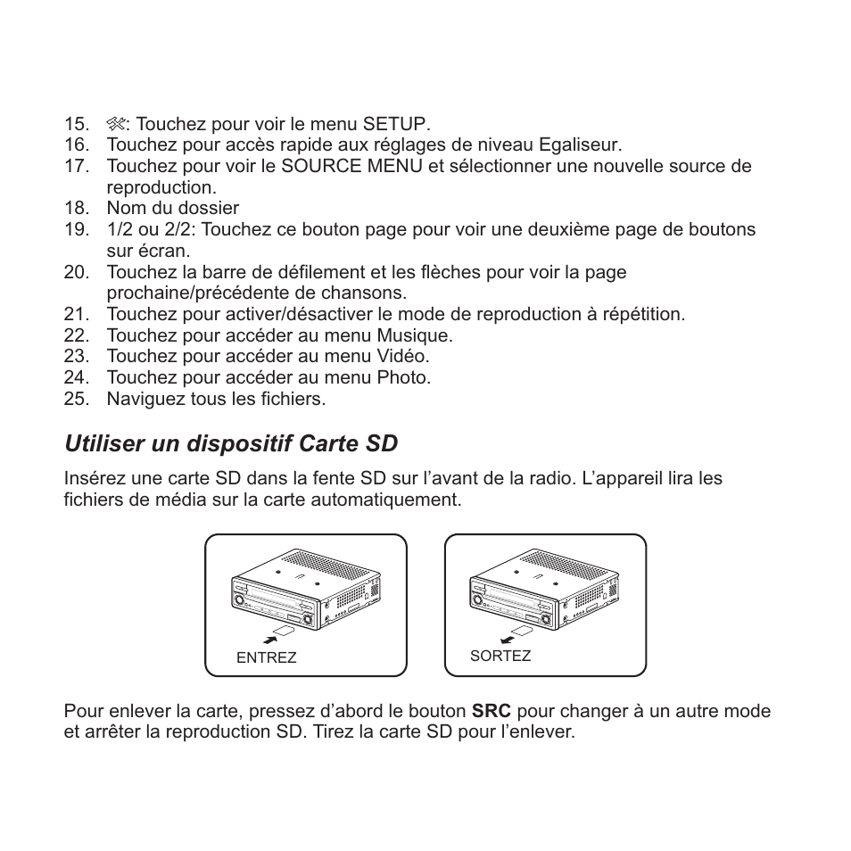 Utiliser un dispositif carte sd | Jensen VM9413 User Manual | Page 83 / 92