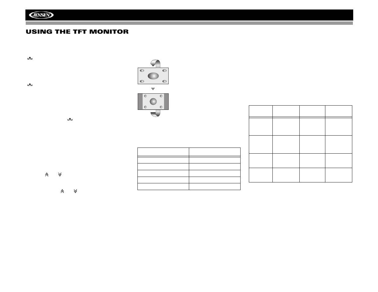 Vm9313 using the tft monitor | Jensen VM9313 User Manual | Page 11 / 106