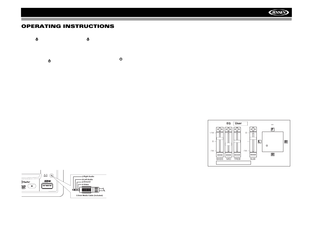 Vm9313 operating instructions | Jensen VM9313 User Manual | Page 12 / 106