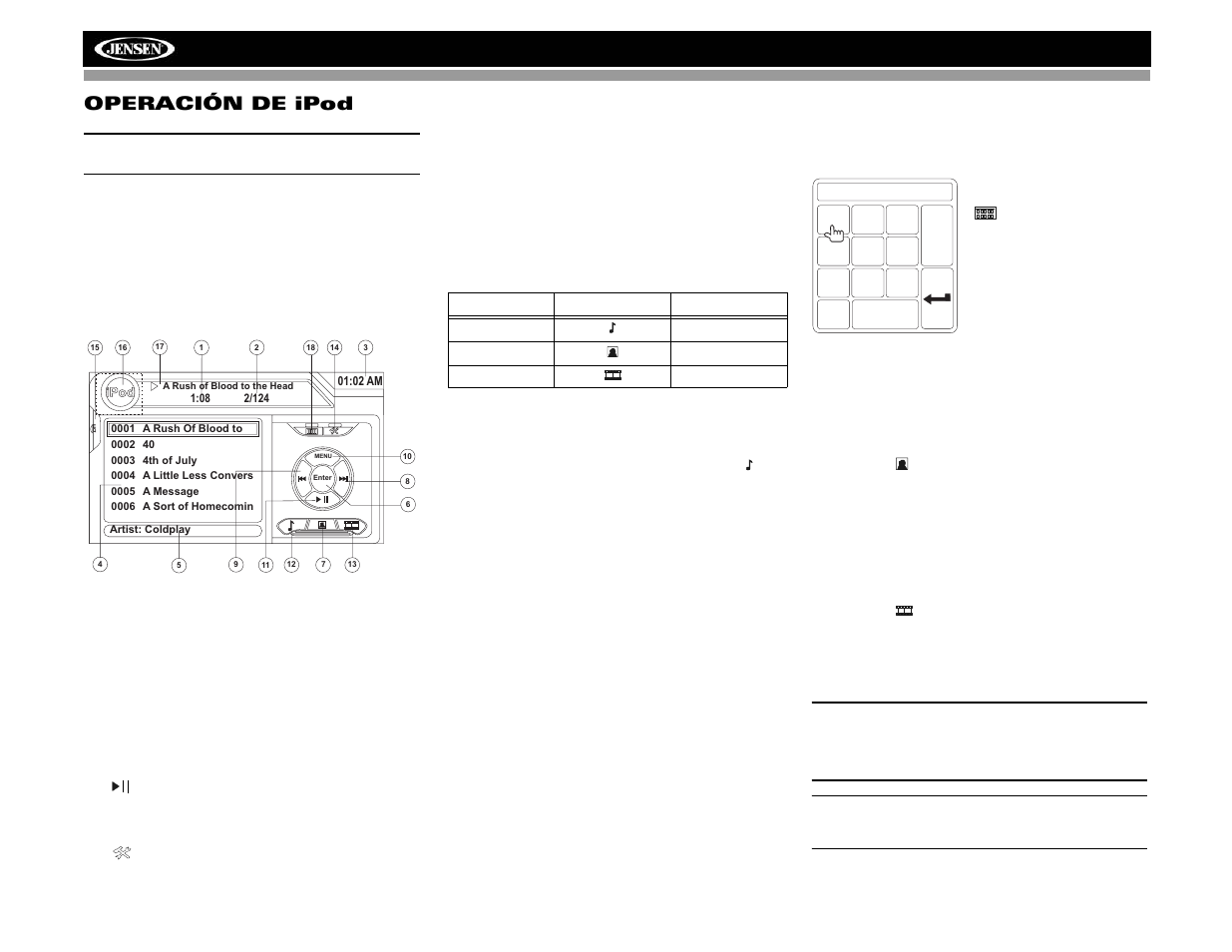Vm9313 operación de ipod | Jensen VM9313 User Manual | Page 61 / 106