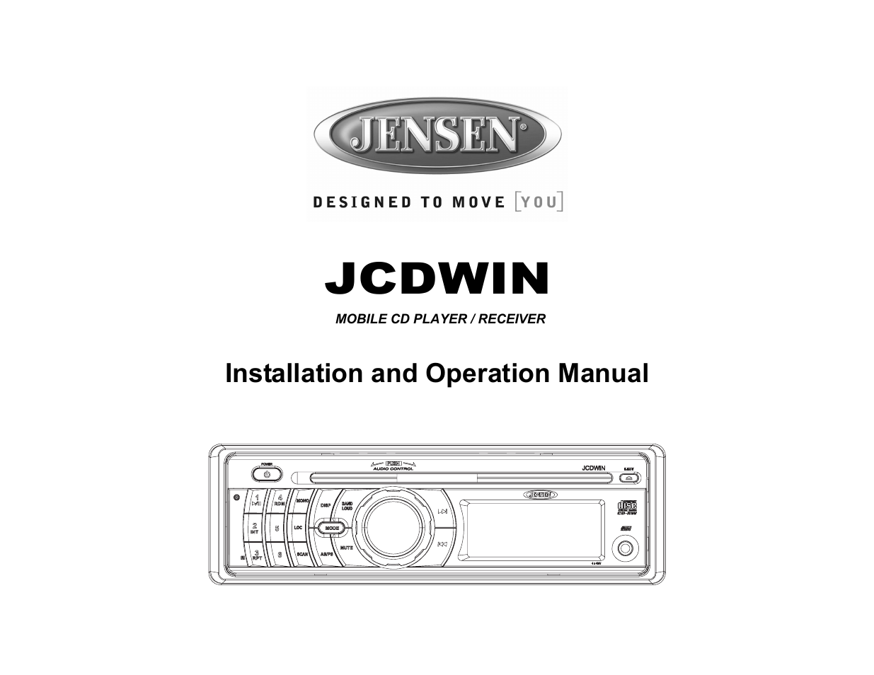 Jensen JCDWIN User Manual | 10 pages