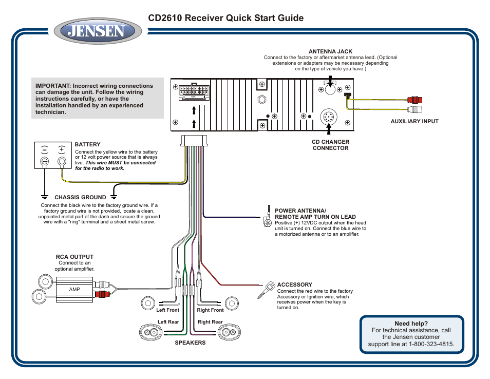 Jensen CD2610 User Manual | 3 pages