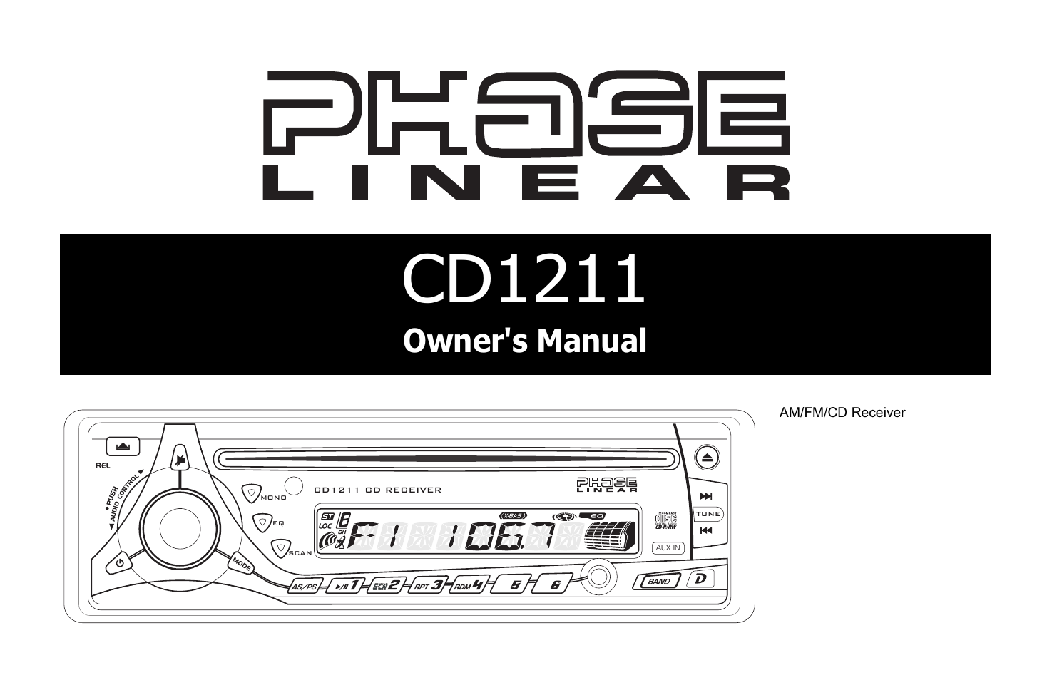 Jensen Phase Linear CD1211 User Manual | 20 pages