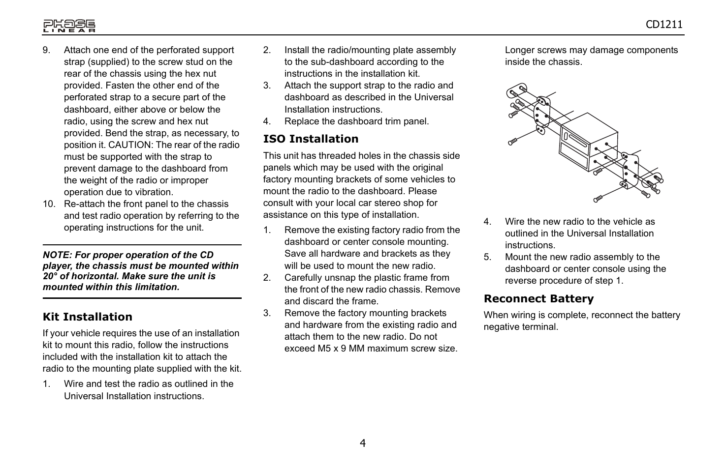 Jensen Phase Linear CD1211 User Manual | Page 4 / 20