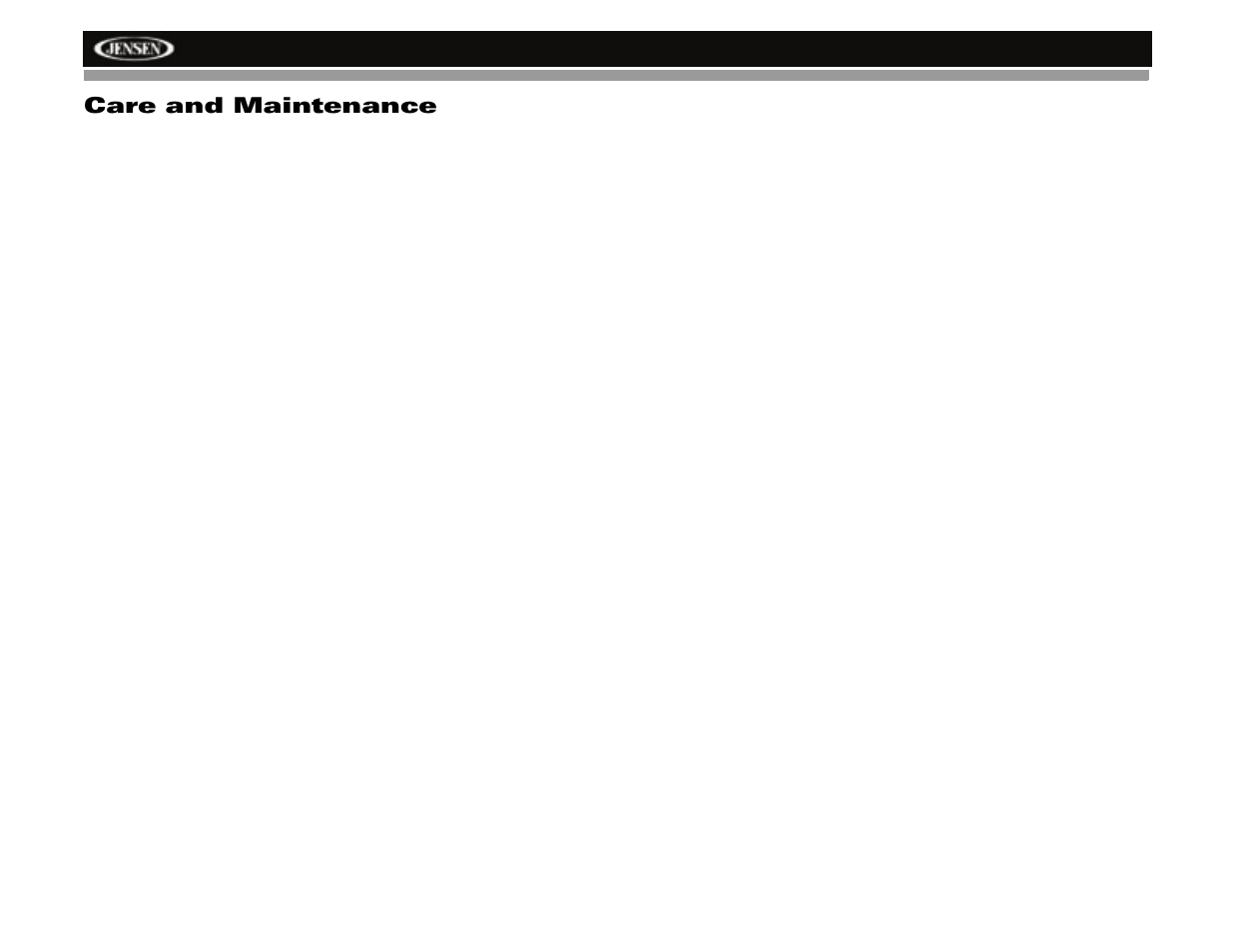 Care and maintenance | Jensen HD5212 User Manual | Page 28 / 32