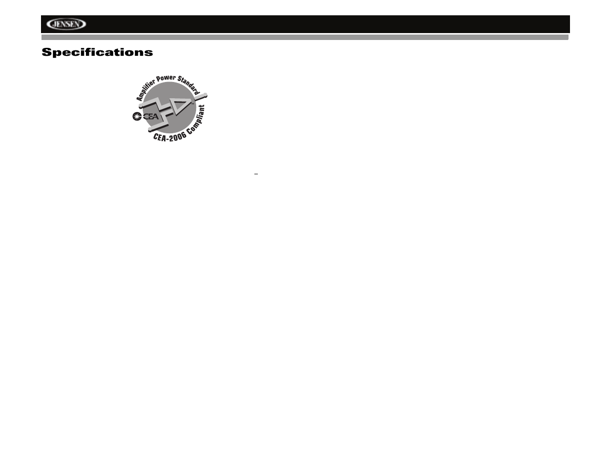 Specifications | Jensen HD5212 User Manual | Page 30 / 32