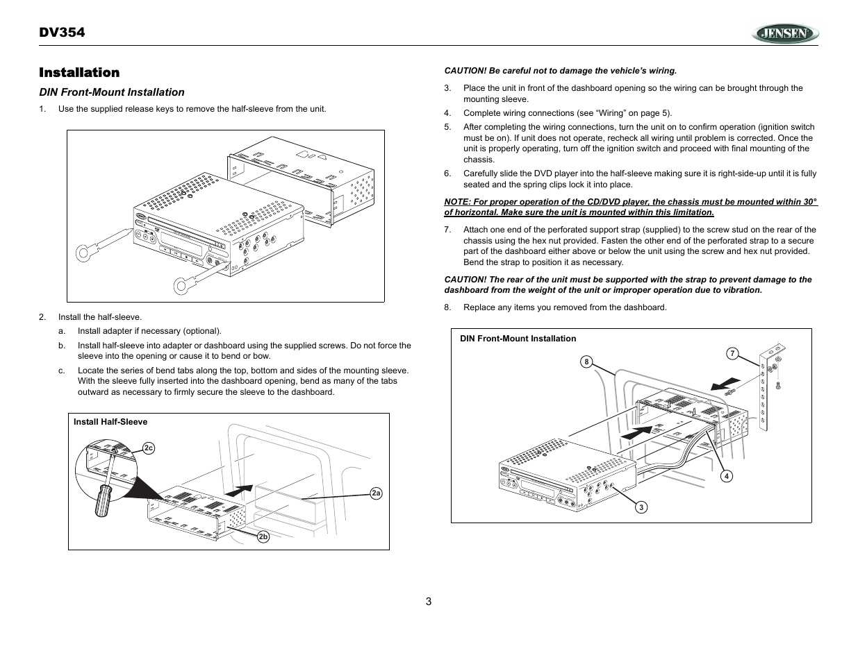 Jensen DV354 User Manual | Page 3 / 16