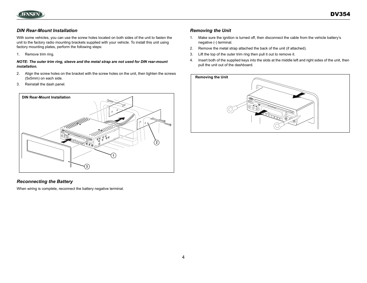 Jensen DV354 User Manual | Page 4 / 16