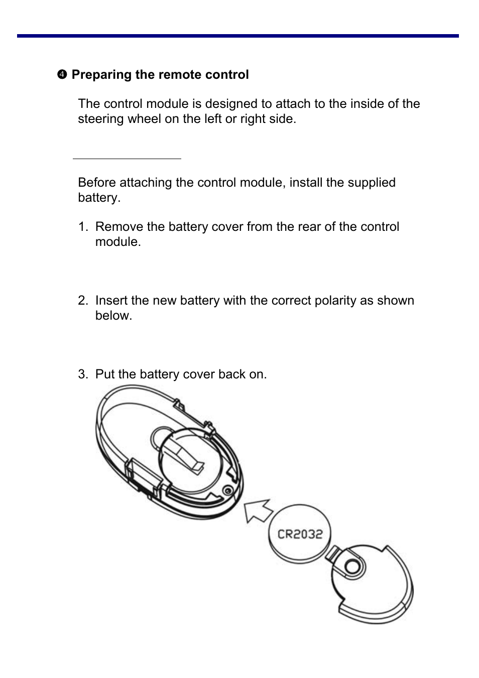 Preparing the remote control, Installing the battery, Attaching the remote control | Jensen BT-390 User Manual | Page 10 / 32