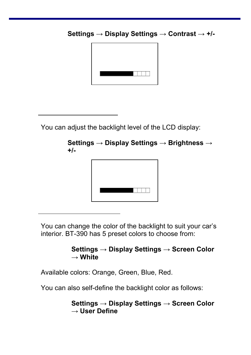 Adjusting display brightness, Changing the backlight color | Jensen BT-390 User Manual | Page 25 / 32