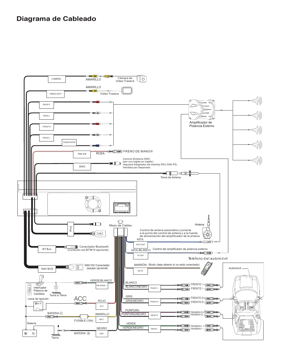 Diagrama de cableado | Jensen VM9214 User Manual | Page 8 / 12