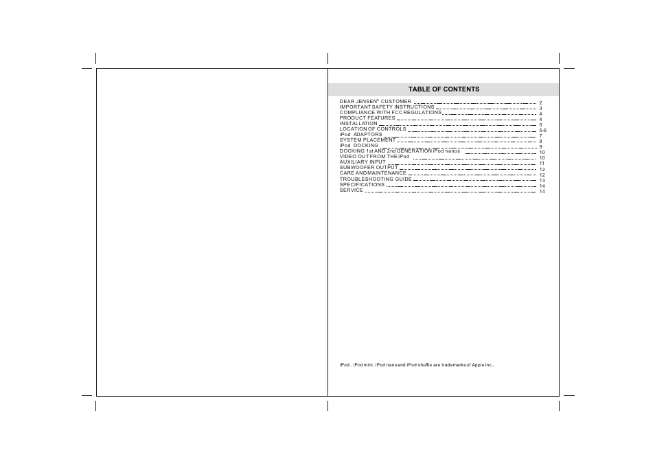 Jensen JiSS-330 User Manual | Page 2 / 9