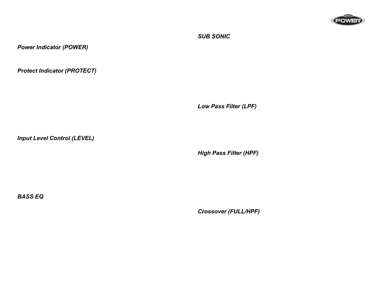 Indicators and controls | Jensen POWER 5500 User Manual | Page 10 / 42