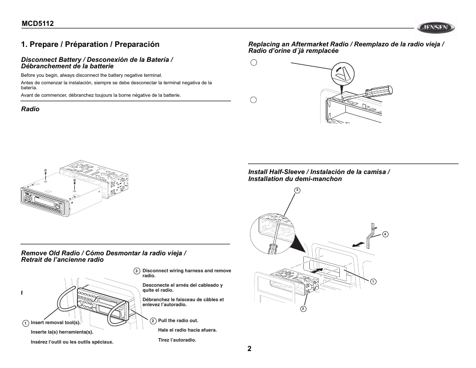 Jensen MCD5112 User Manual | Page 2 / 13