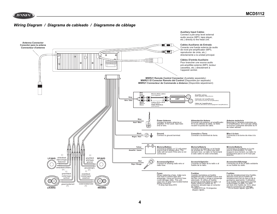 Jensen MCD5112 User Manual | Page 4 / 13
