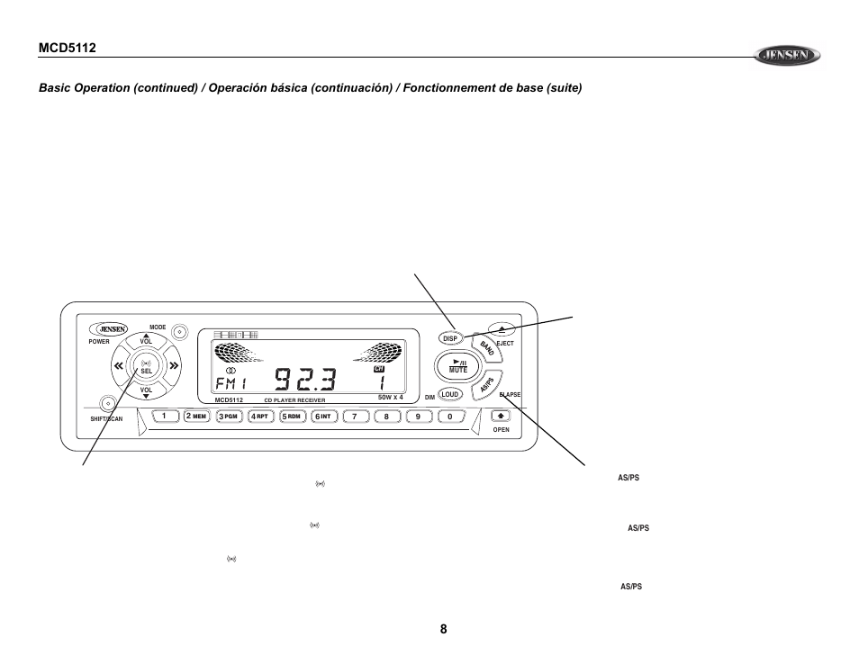 Jensen MCD5112 User Manual | Page 8 / 13