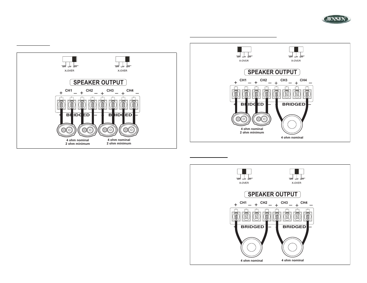 Speaker output, Powerplus amplifiers | Jensen POWERPLUS 420 User Manual | Page 8 / 14
