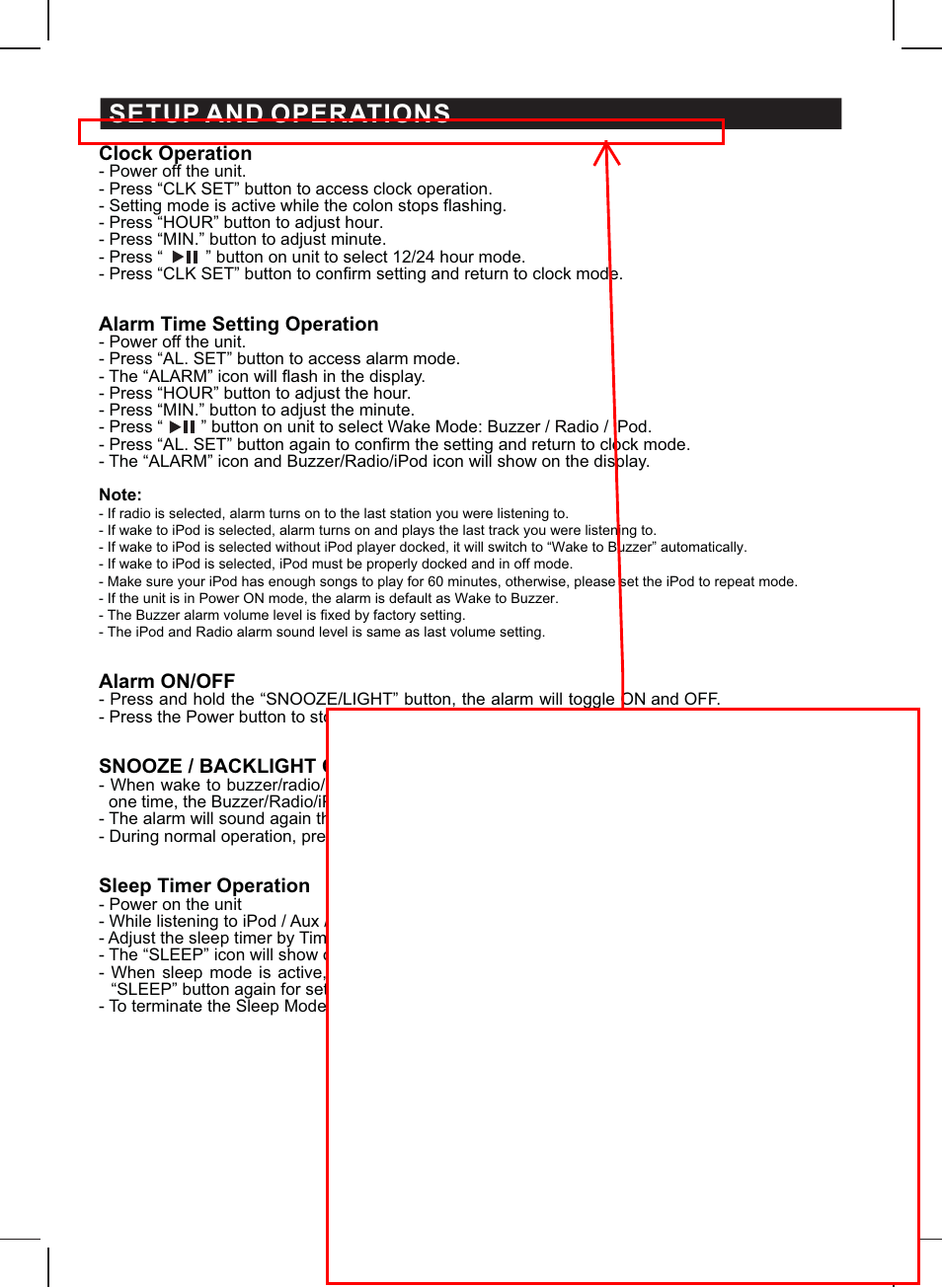 Setup and operations | Jensen JiMS-120 User Manual | Page 7 / 11