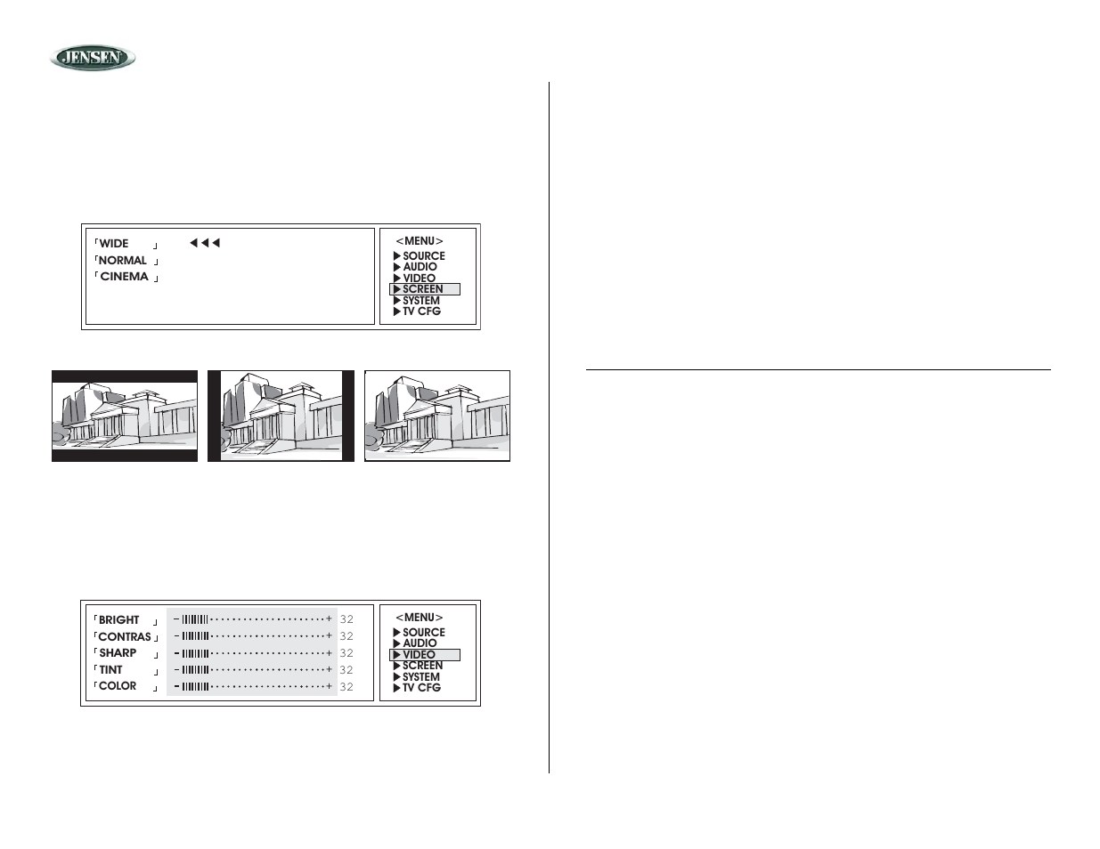 Vm9510, Dvd operation (continued), Operación del equipo de dvd (continuado) | Operation platine dvd (continué) | Jensen Mobile Multimedia AM/FM/DVD Receiver VM9510 User Manual | Page 32 / 45