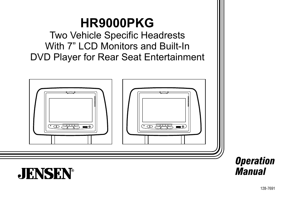 Jensen HR9000PKG User Manual | 25 pages